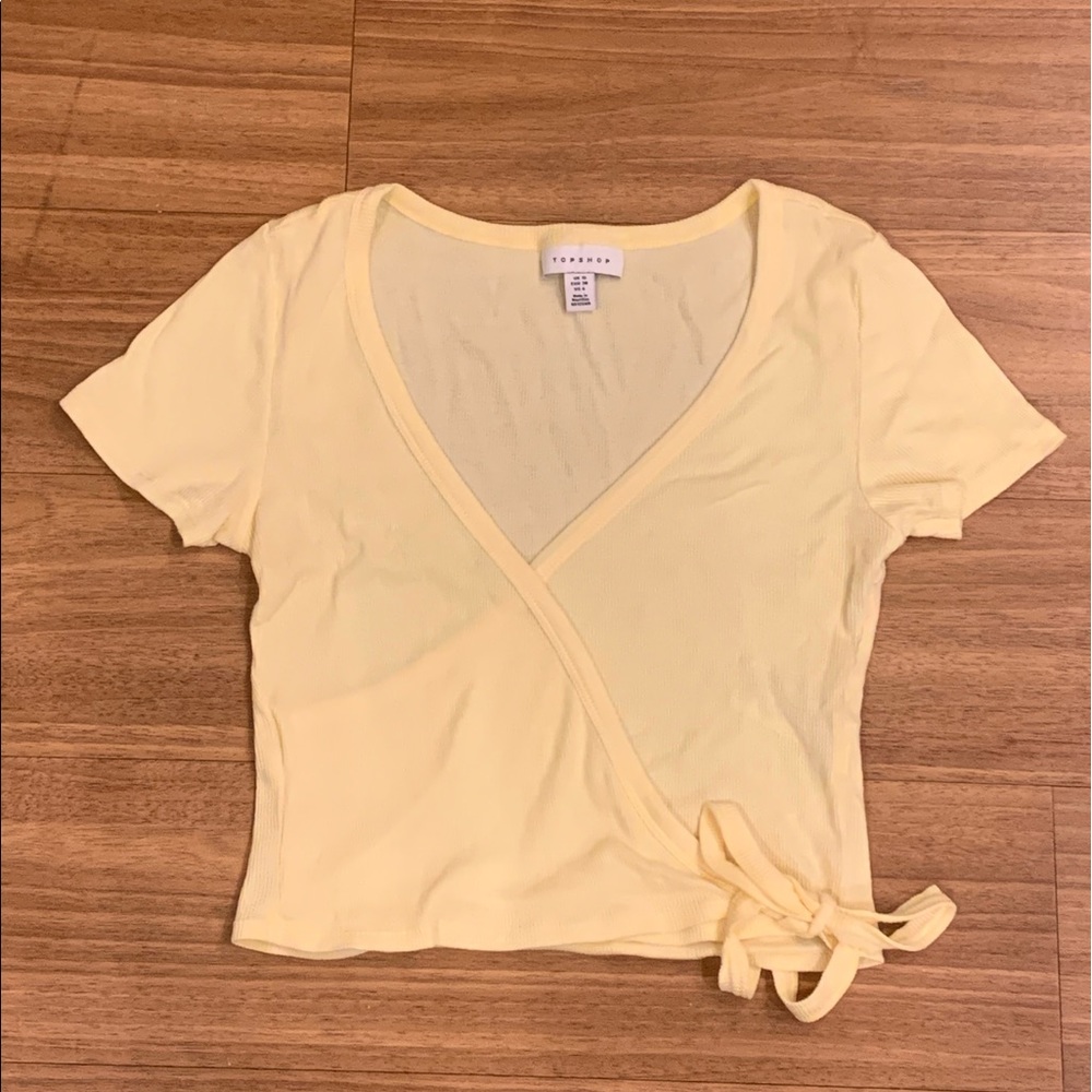 Topshop Yellow Tie Crop Top